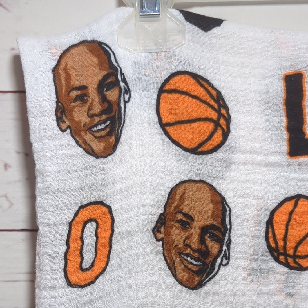 Little Homie Baby Ball Before You Crawl Basketball Muslin Swaddle Blanket Cotton - Picture 4 of 16